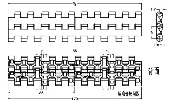 Durable Plastic Conveyor Chain for Food Beverage Carton Packaging Flush Grid Flat Top Spiral Perforated, Flexible High-Performance Conveyor Modular Belt