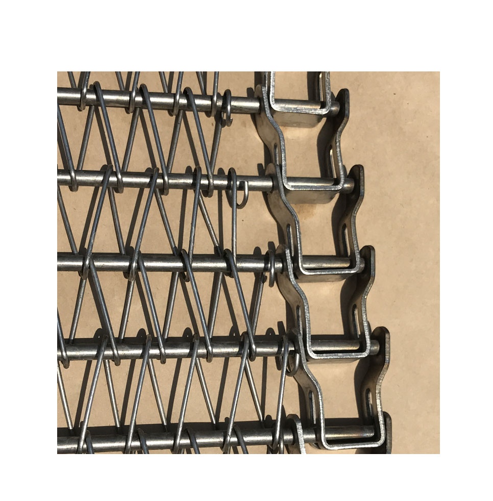 Food Grade Chain Link SS Spiral Wire Mesh Conveyor Belt for Oven Drying Freezer Sweet Potato Washing
