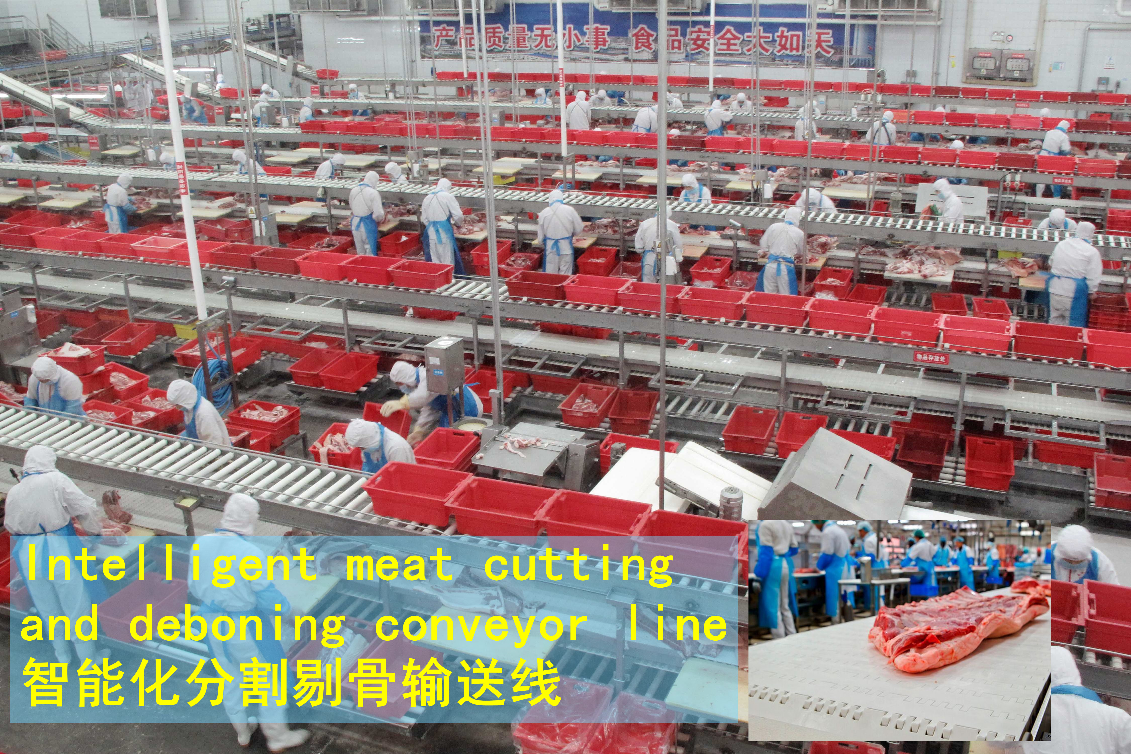 Meat processing production line banner