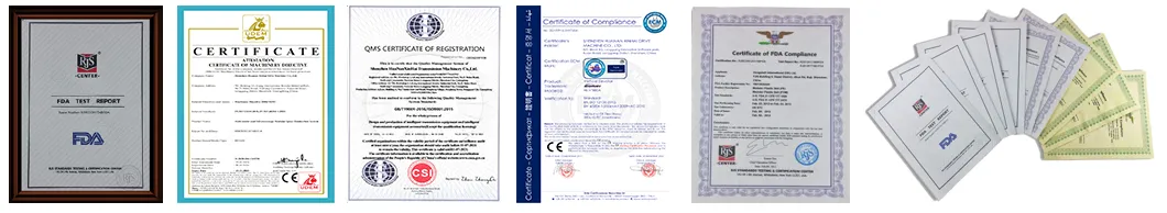 Food grade FDA and EU certifications logo banner