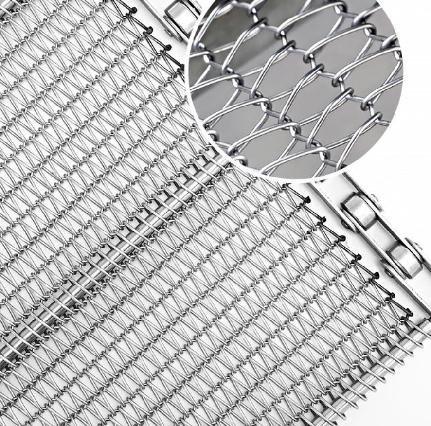 Stainless Steel Chain Mail Wire Mesh Conveyor Belt -Specialized for Instant Noodle Making Machines