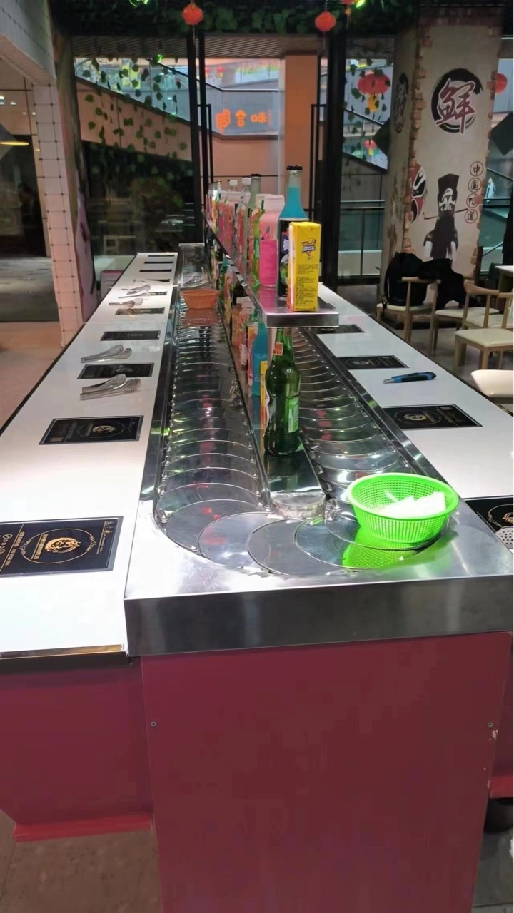 Customized Size Rotary Hotpot BBQ Buffet Sushi Conveyor Belt System