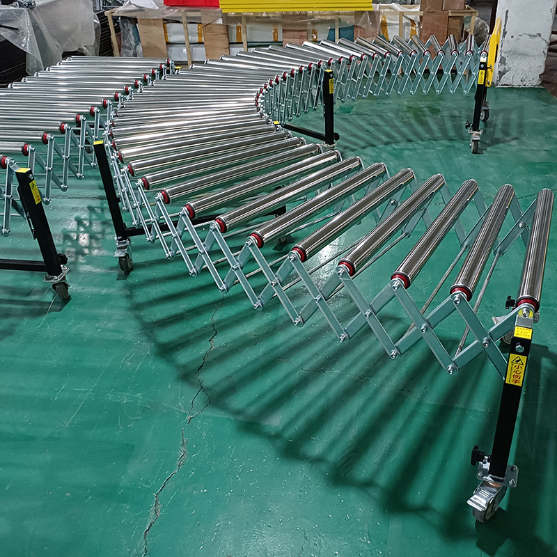 Flexible Powered Roller Conveyor Roller Track Conveyor Airport Non Power Roller Conveyor Belt