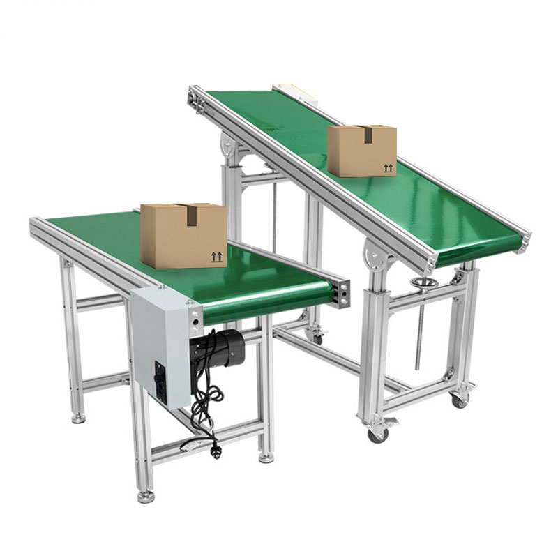 Durable Automatic Green Pvc Belt Conveyor with Adjustable Speed for Small Box Bulk Material Transfer Line