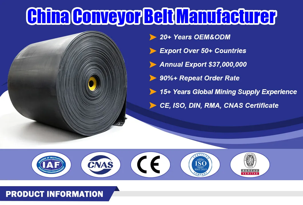 Fabric/Steel Cord/Chevron/Corrugated Sidewall/Rubber/Pipe/Bucket Rubber Conveyor Belt
