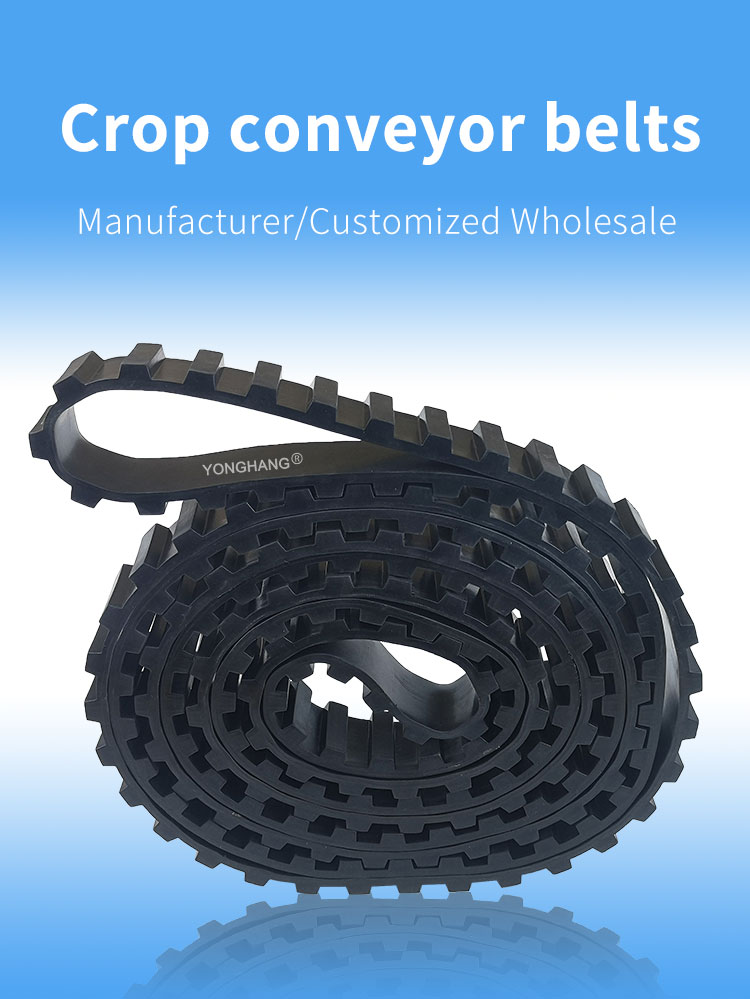 Rubber grooving caterpillar track crop conveyor belt