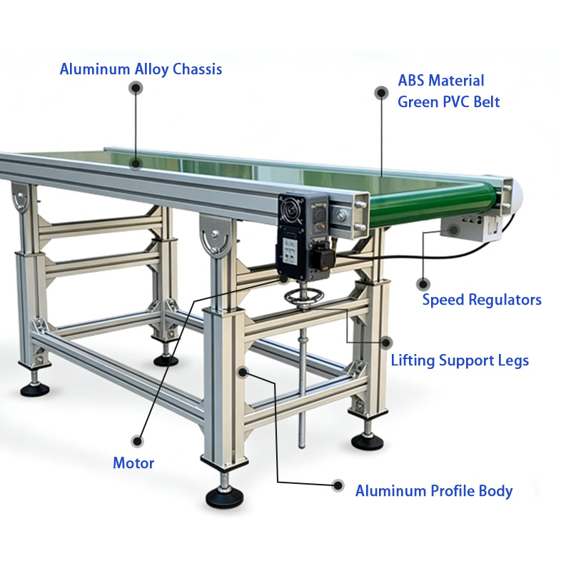 Mobile Electric Conveyor Belt System With Rubber Belt And Bearing Core PVC PU Industrial Belt Conveyor