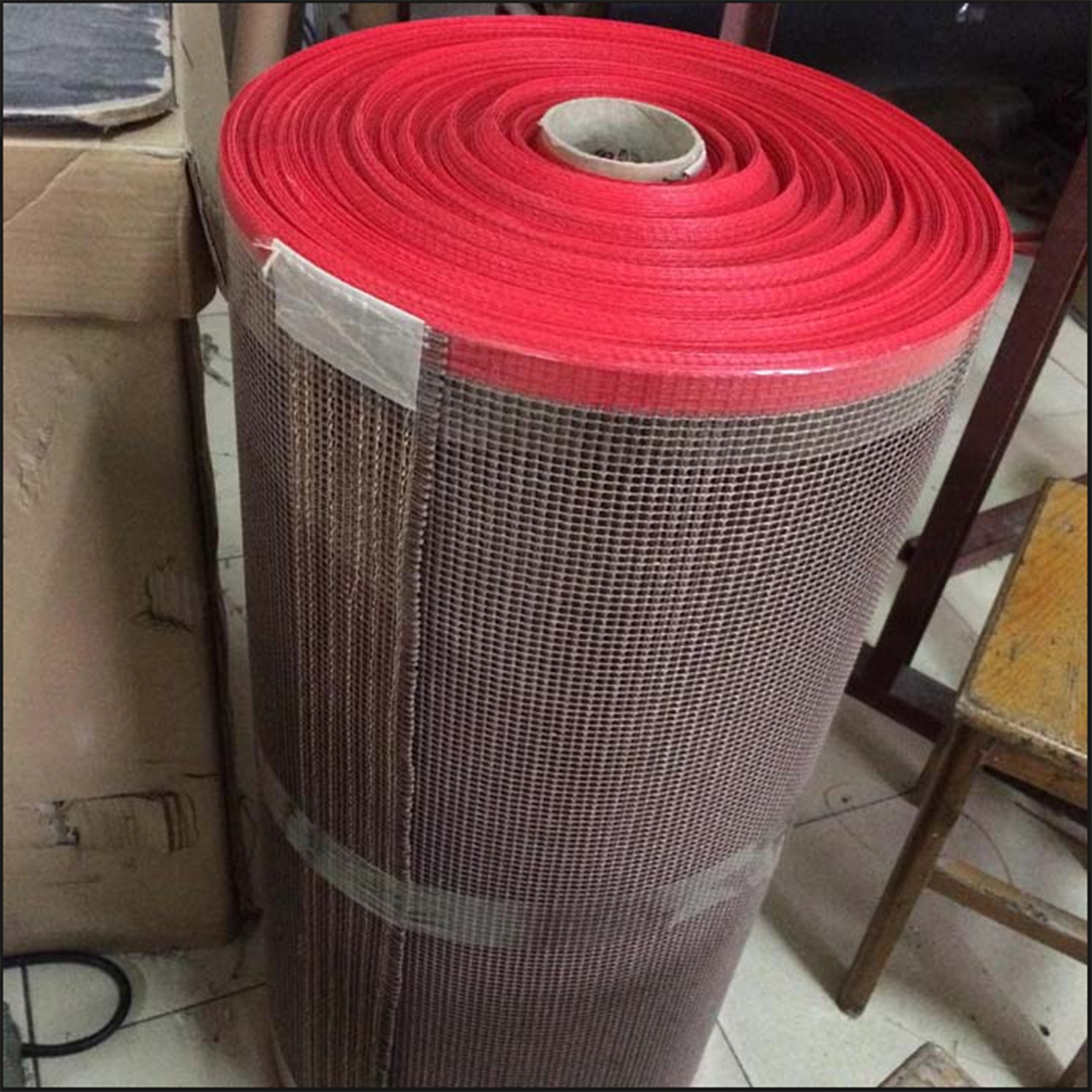 Double Weft High Temperature Resistant Ptfe 4X4Mm Mesh Conveyor Belt for Industrial Drying Equipment