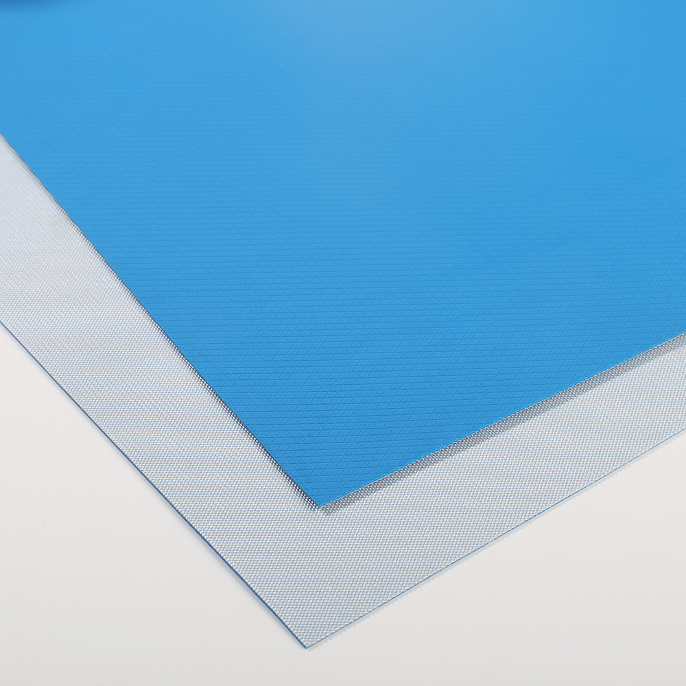 Food Processing Flat Transport Diamond Pattern Blue PU Conveyor Belt