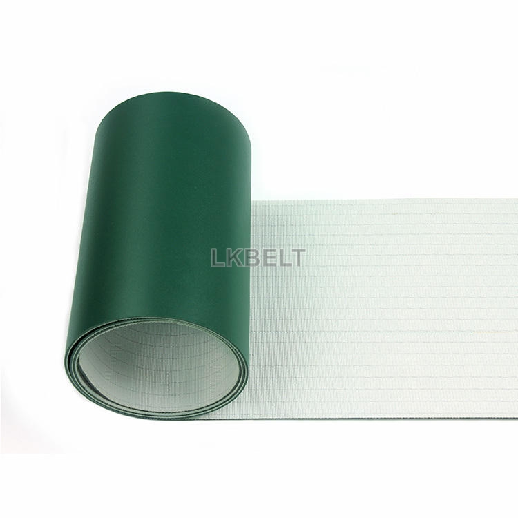 PVC Dark Green Matte Flat Industrial Conveyor Belt Wear Resistant High Transmission Efficiency