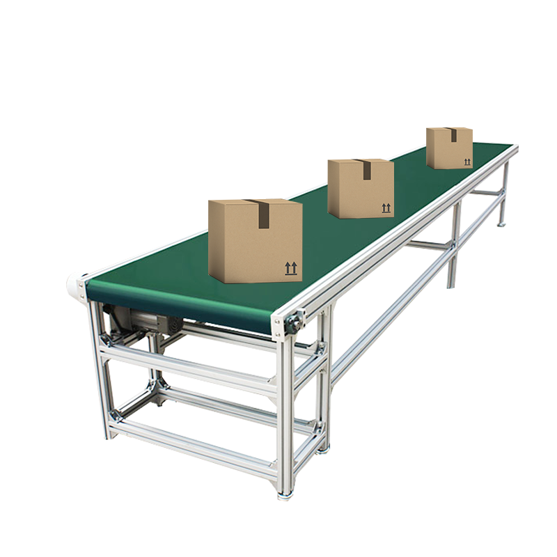Durable Automatic Green Pvc Belt Conveyor with Adjustable Speed for Small Box Bulk Material Transfer Line