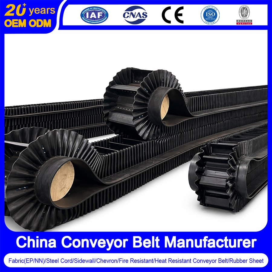 China Steel Cord Conveyor Belt Manufacturer Chevron/Corrugated Sidewall/Rubber/Pipe/Filter/Bucket Elevator Conveyor Belt for Steel/Mine/Cement/Power Plant/Coal