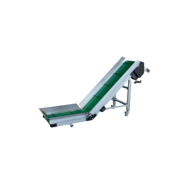 Moveable 120v 220v Green Lifter Climbing Pu Elevator Belt Conveyor with Scraper Cleated Belt for Potato Chips