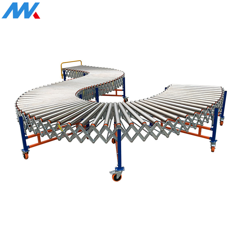 Motorised Stainless Steel Gravity Roller Conveyor Adjustable Speed New Home Use Restaurant Moveable Airport Baggage System