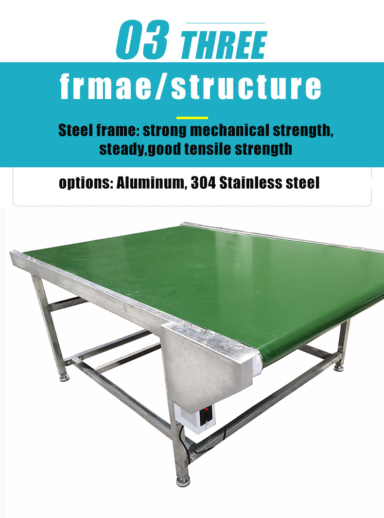 Pvc Conveyor Belt Green Portable Mini PVC Cargo Conveyors for Warehouse and Retail Industries Industrial Use Belt Transporting