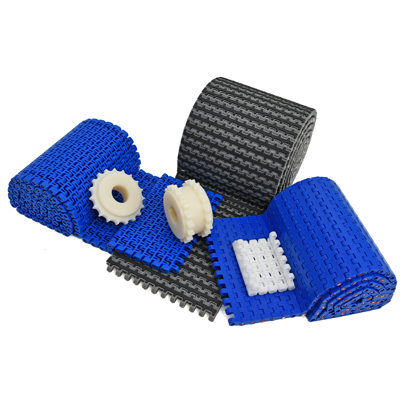 New Customized Length Flat Top Modular Plastic Conveyor Belts with Adjustable Speed for Manufacturing Plant Applications