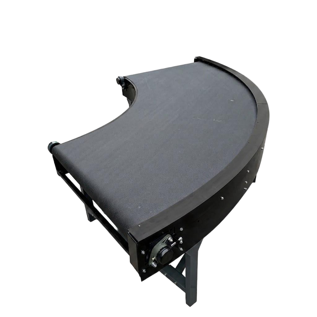 90 Degree Curved Belt Conveyor System - Modular Turning PVC Conveying Table for Airport Luggage and Postal Sorting