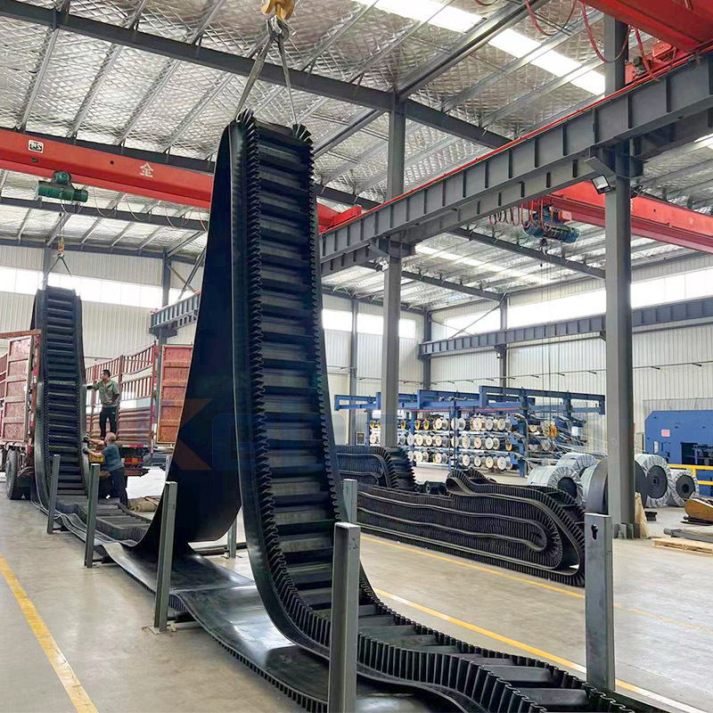 Custom Corrugated Sidewall Cleated High Angle Corrugated Sidewall Rubber Conveyor Belt With Cleats for Mining Bulk Material