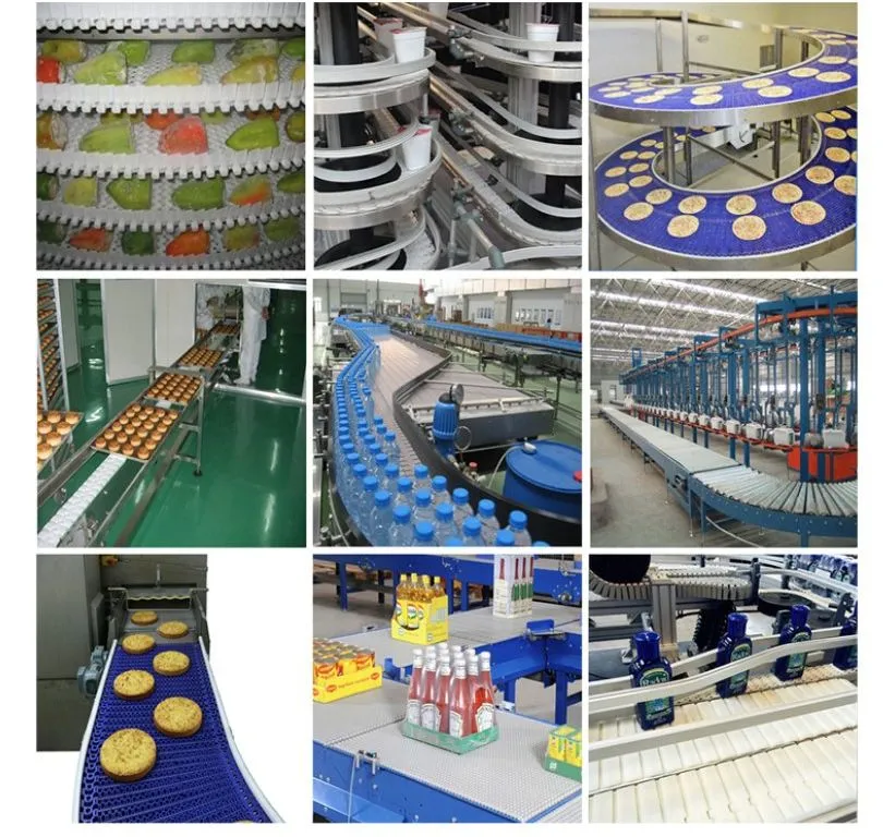 Durable Plastic Conveyor Chain for Food Beverage Carton Packaging Flush Grid Flat Top Spiral Perforated, Flexible High-Performance Conveyor Modular Belt
