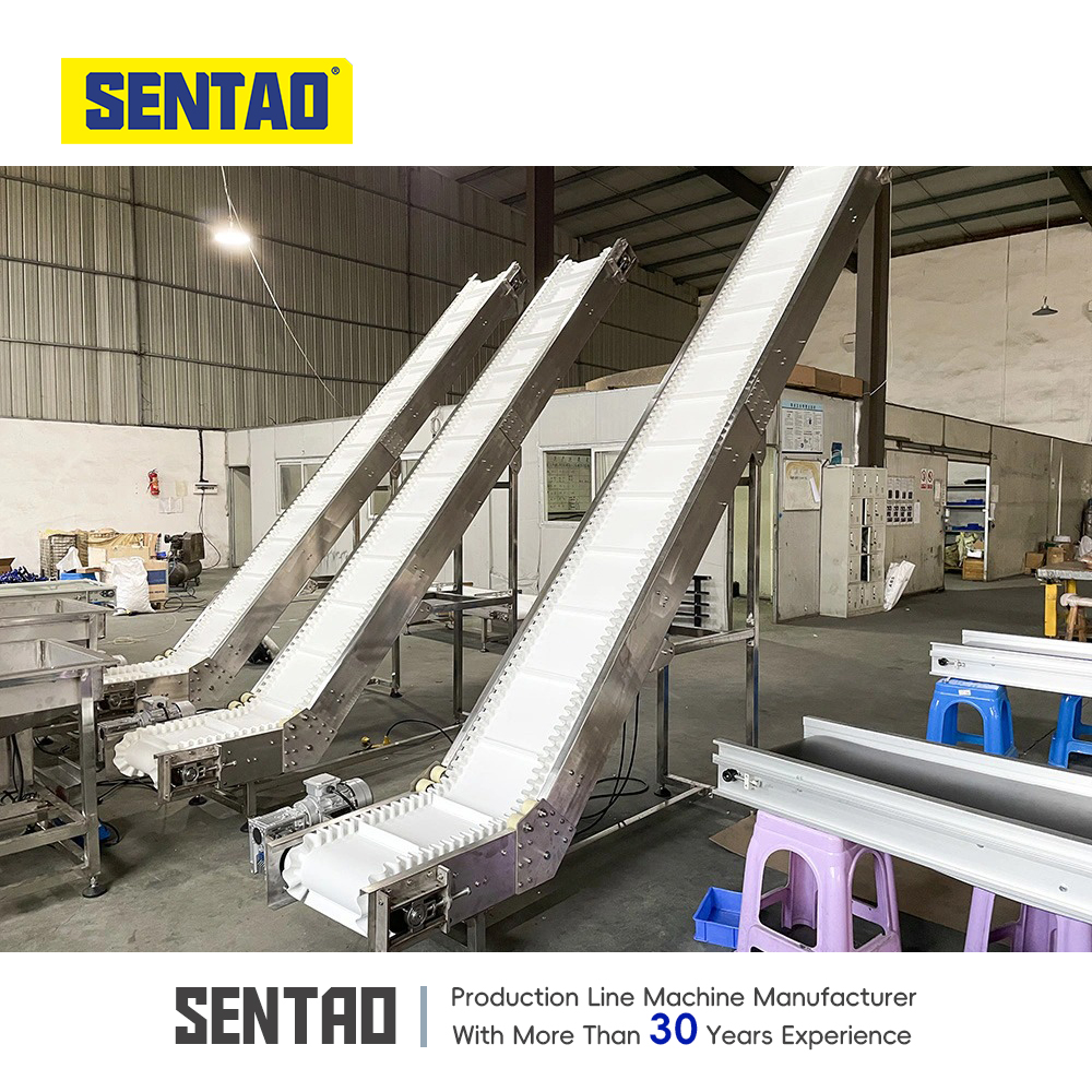 Automatic Stainless Steel 304 White Food Graded Cleated Belt Conveyor for Tea Factory