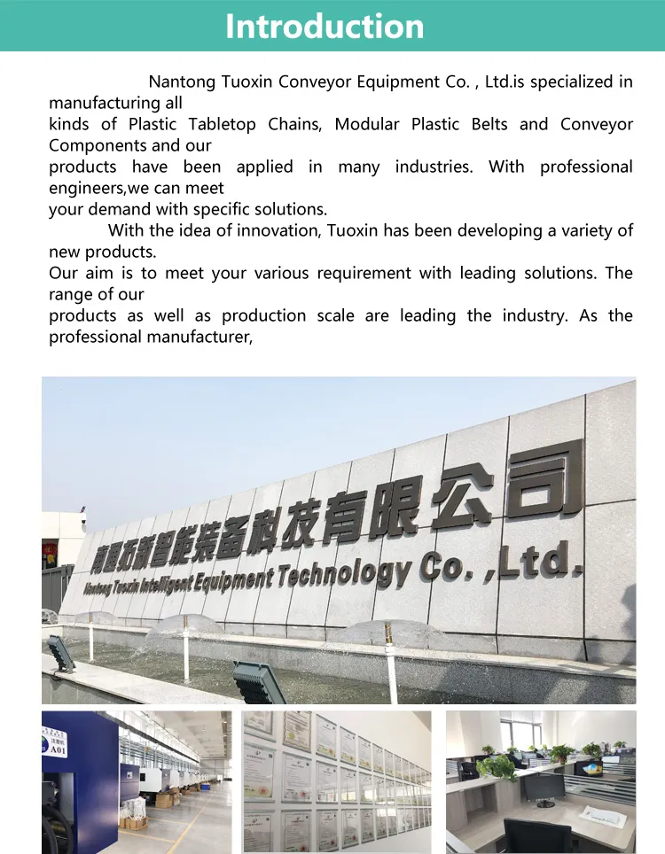Modular Straightrun Linear Transmission Plastic Conveyor Belt