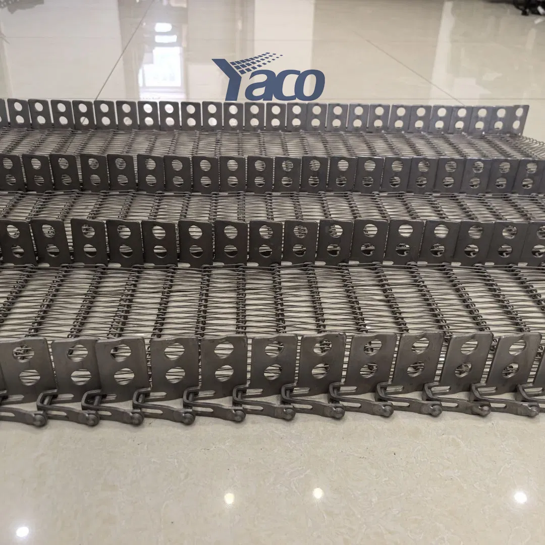 304 Stainless Steel Mesh Belt Chain Type Metal Chain Rod Driven Conveyor Belt with U Chain Sidewall