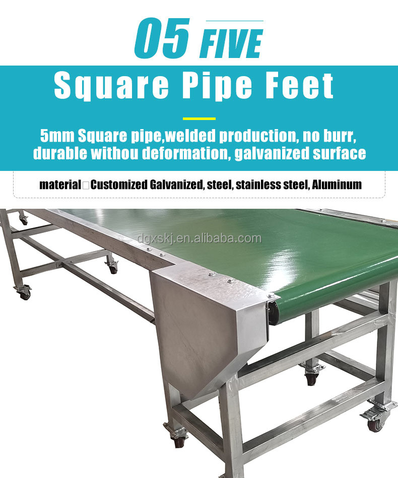 Pvc Conveyor Belt Green Portable Mini PVC Cargo Conveyors for Warehouse and Retail Industries Industrial Use Belt Transporting