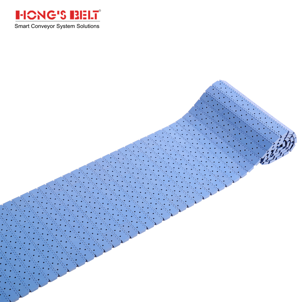 HONGSBELT HS-700AB-N Perforated Flat Top Food Grade Modular Belts Plastic Conveyor Belt