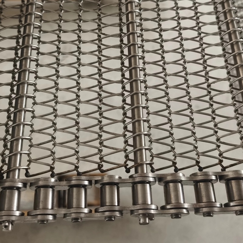 Stainless Steel Woven Knitted Wire Mesh Conveyor Belt Spiral Design High Temperature Corrosion Resistance Welding/Cutting