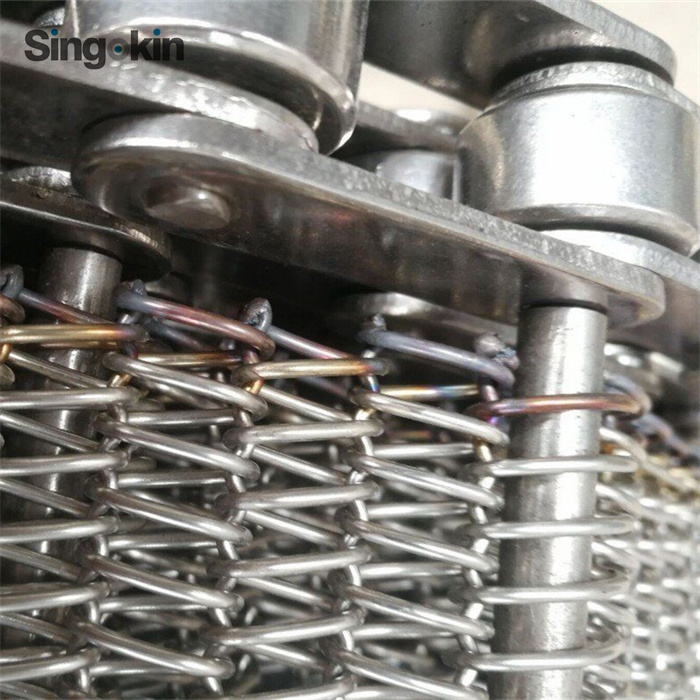 High Temperature Resistant SS304 316 Stainless Steel Chain Link Wire Mesh Conveyor Belt for Oven Transport