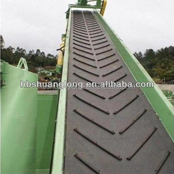 Steep Angle Profiled Surface Chevron Rubber Conveyor Belt,Herringbone Fishbone U Shape Column Pattern Conveyor Belt Manufacturer