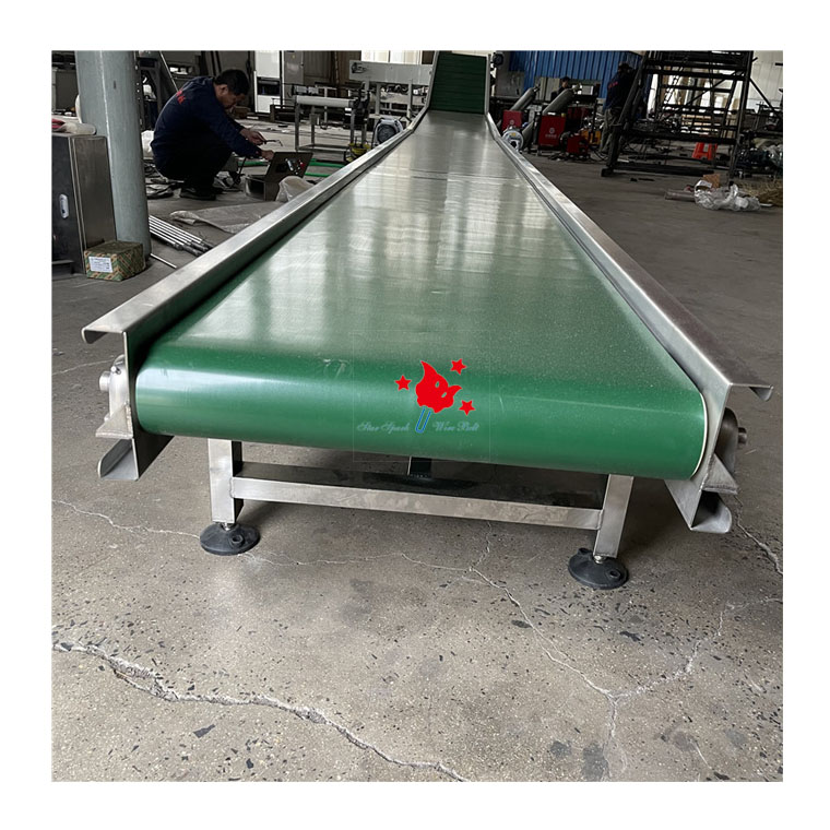 Factory Customized Green PVC Belt Conveyor System Design Food-grade Belt Conveyor