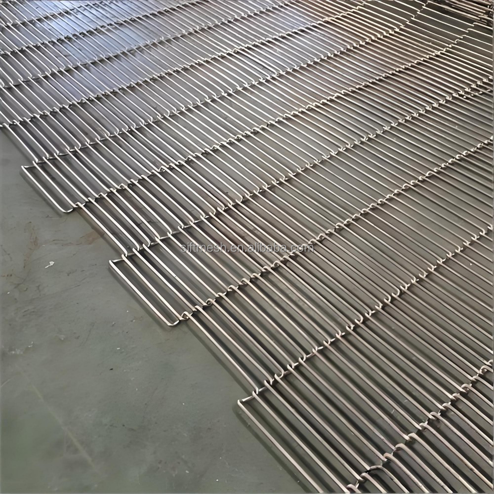 Custom Chain Driven Stainless Steel Wire Mesh Conveyor Belt High Temperature Metal Band Width 300 500 800mm