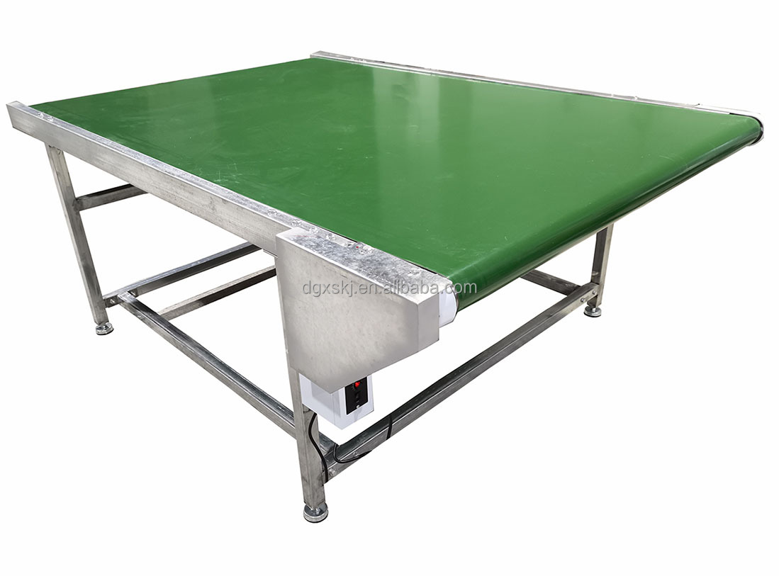 Pvc Conveyor Belt Green Portable Mini PVC Cargo Conveyors for Warehouse and Retail Industries Industrial Use Belt Transporting