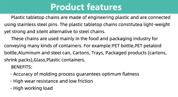 Modular Straightrun Linear Transmission Plastic Conveyor Belt