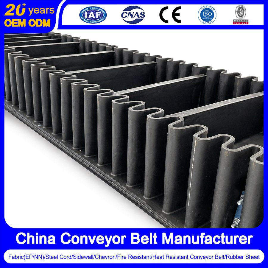 China Corrugated Sidewall Conveyor Belt Manufacturer Heat/Oil/Abrasion/Cold Resistant Pipe Belt Filter Belt Bucket Belt PVC, Pvg Flame Retardant Conveyor Belt