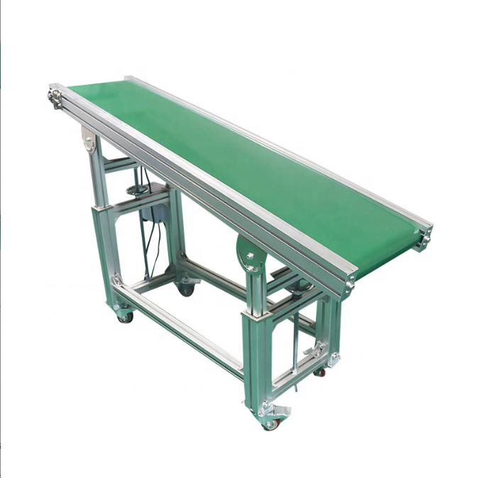Speed-adjustable Mini Portable Conveyor Belt with PU/PVC Materials Anti-Bacterial &amp; Heat Resistant for Food Industry