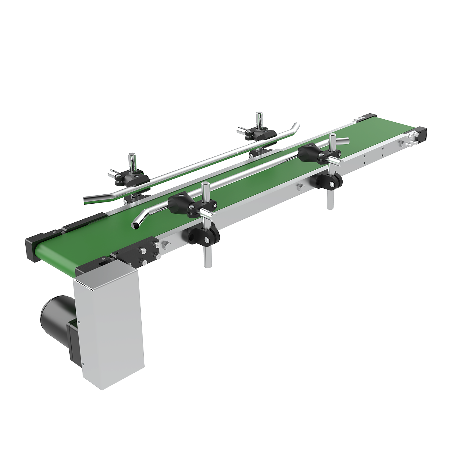 Industrial Small Belt Conveyor PVC Flat Belt Conveyor with Adjustable Guide Rail for Packaging Assembly Line