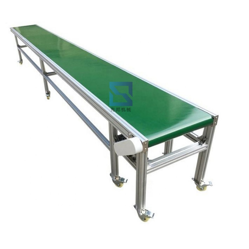 Customized Food Grade Rubber Belt Horizontal Conveyor, Suitable For Food, Factory, Retail And Other Goods Transportation