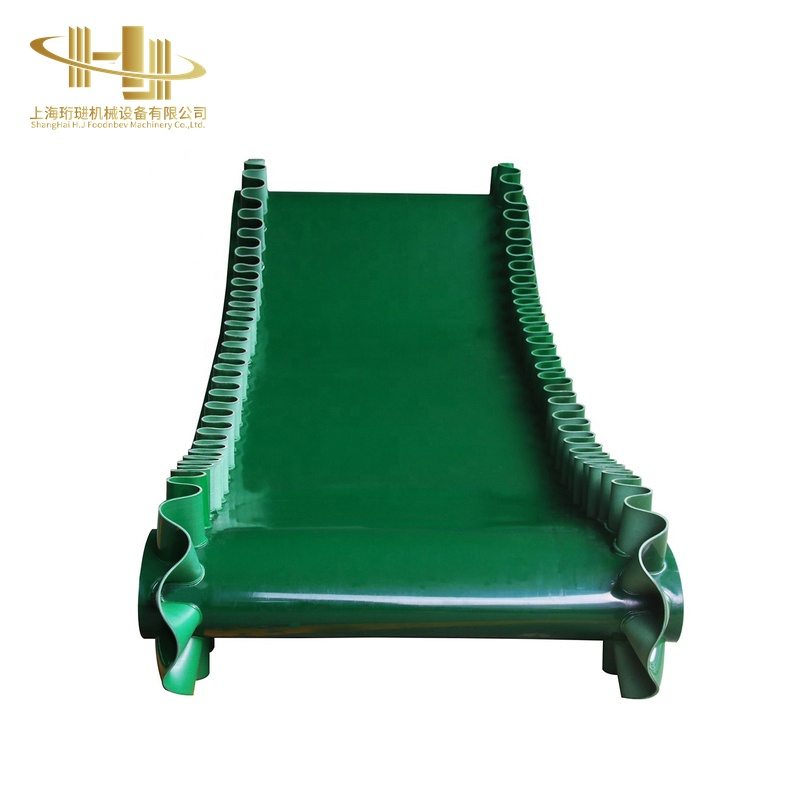 PVC Surface Smooth Flat Grain Conveyor Belt with Baffle and Sidewall High-Capacity Easy-to-Clean Hygiene