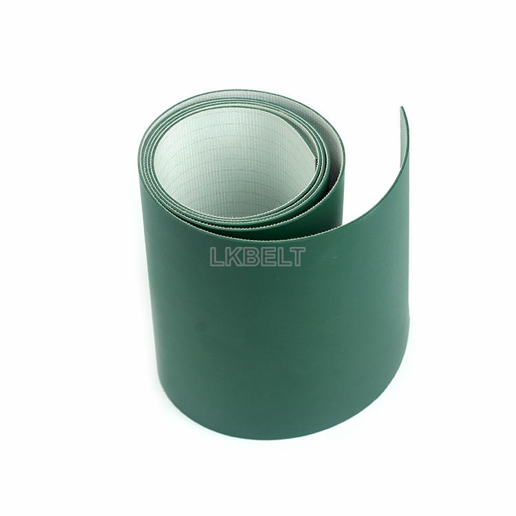PVC Dark Green Matte Flat Industrial Conveyor Belt Wear Resistant High Transmission Efficiency