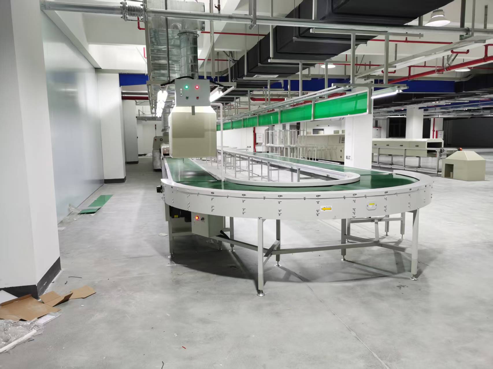 Hot Sale Efficient Green Food PVC PU Curved Turning Belt Conveyor New Condition for Manufacturing Plant Aluminium Rubber