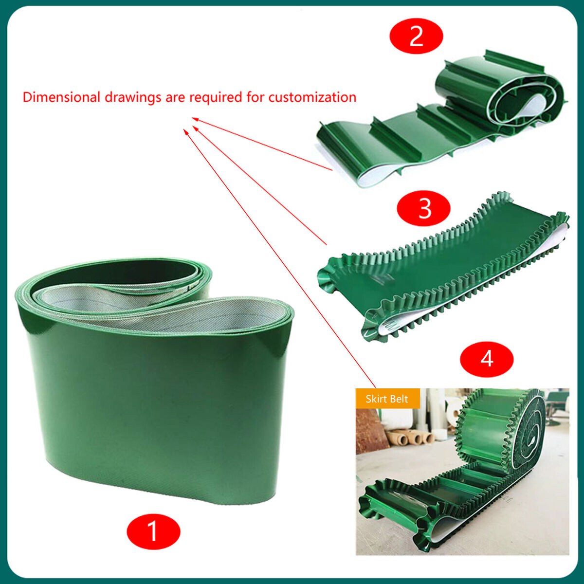 Manufacturer Inclined Cleated Conveyor Belt PVC
