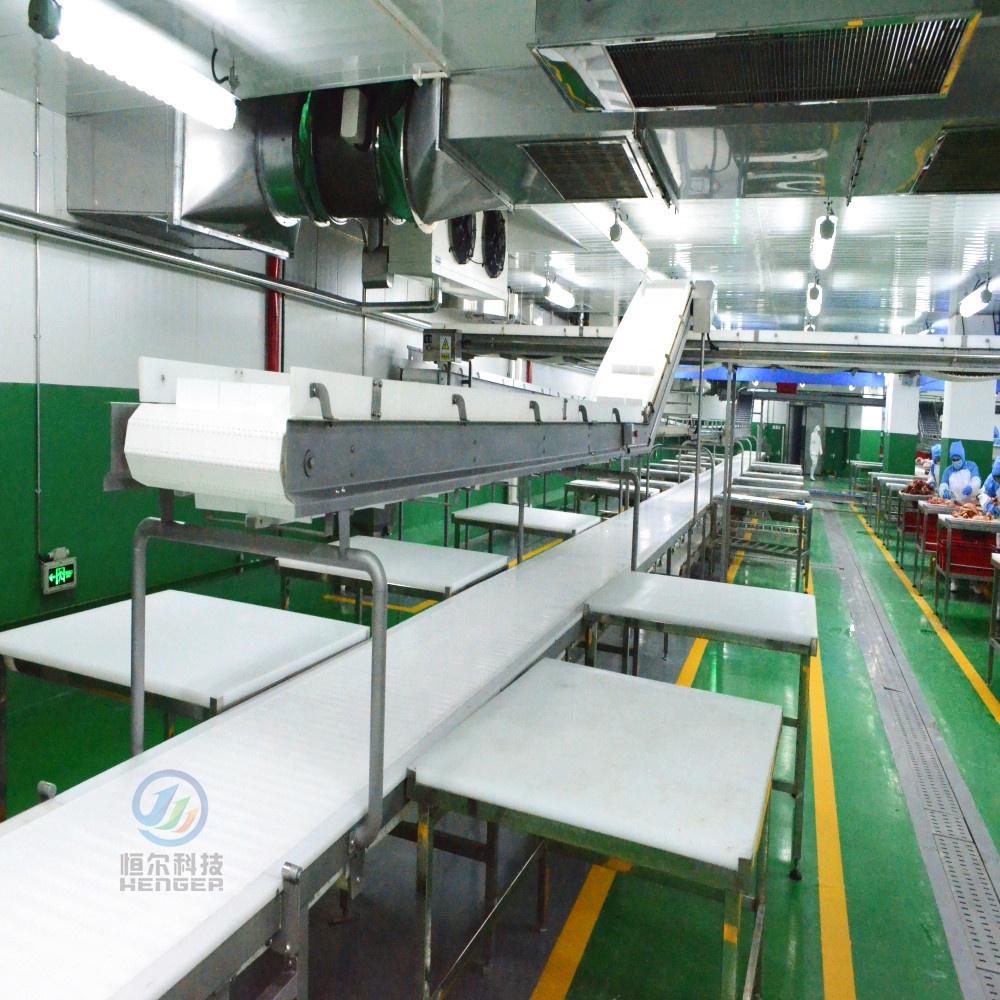 HE POM Conveyor Belt Production Line Meat Processing Line For Cattle Slaughterhouse
