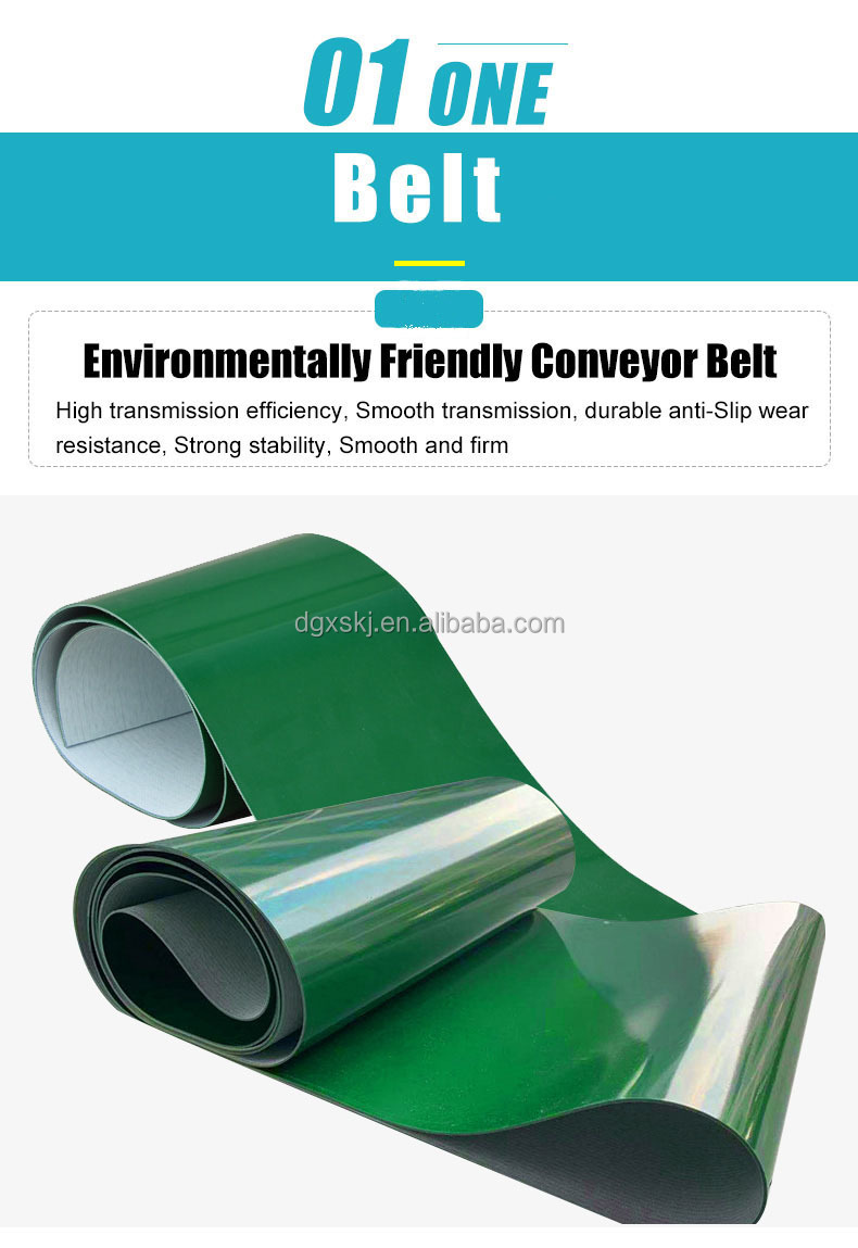 Pvc Conveyor Belt Green Portable Mini PVC Cargo Conveyors for Warehouse and Retail Industries Industrial Use Belt Transporting