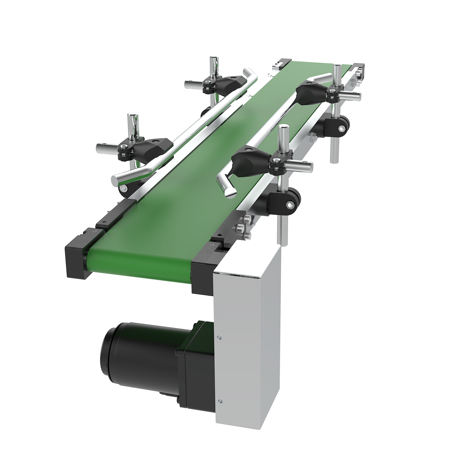 Industrial Small Belt Conveyor PVC Flat Belt Conveyor with Adjustable Guide Rail for Packaging Assembly Line