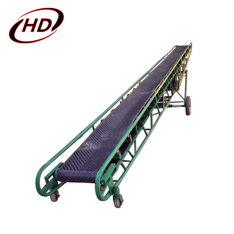 Adjustable Height Electric 50kg Flour Grain Cement Bags Mobile Belt Conveyor for Loading and Unloading