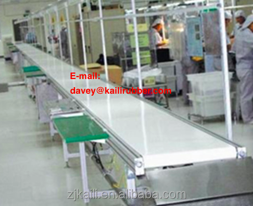 Green White Color PVC &amp; PU Conveyor Belt Used In Food Industry