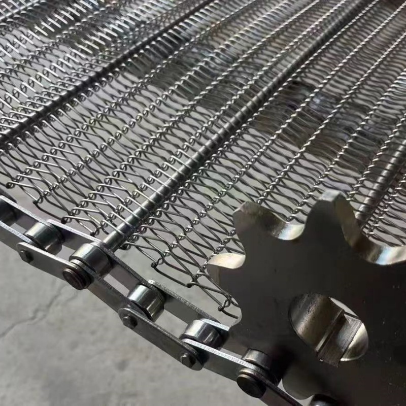 Stainless Steel Woven Knitted Wire Mesh Conveyor Belt Spiral Design High Temperature Corrosion Resistance Welding/Cutting