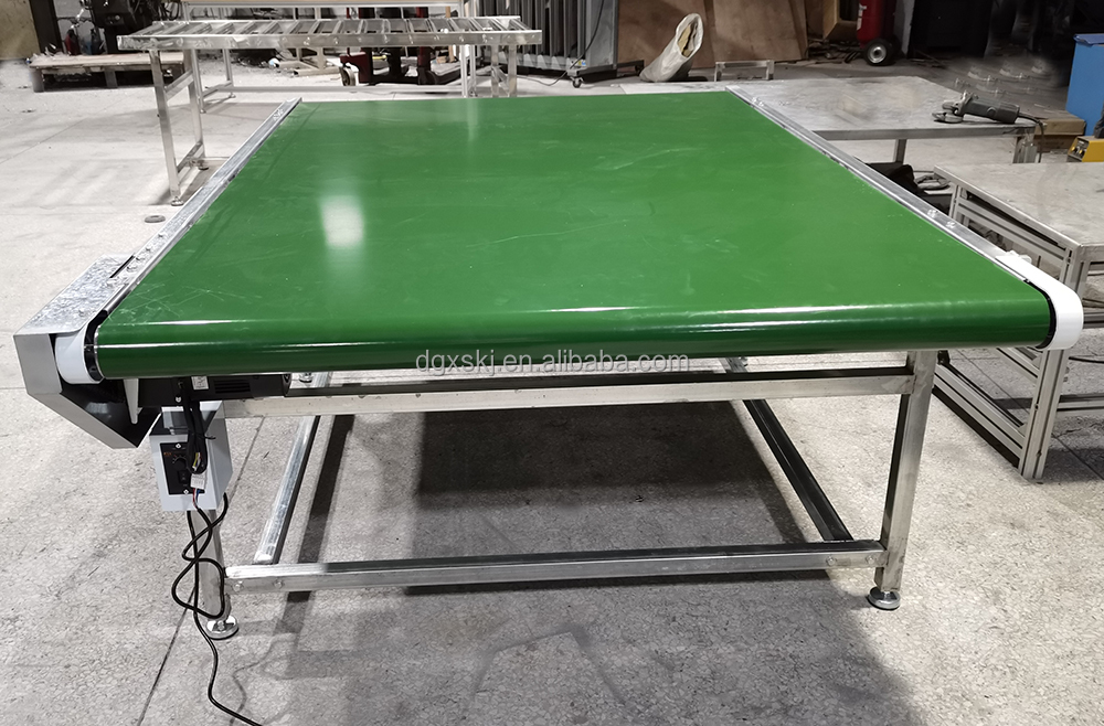 Pvc Conveyor Belt Green Portable Mini PVC Cargo Conveyors for Warehouse and Retail Industries Industrial Use Belt Transporting